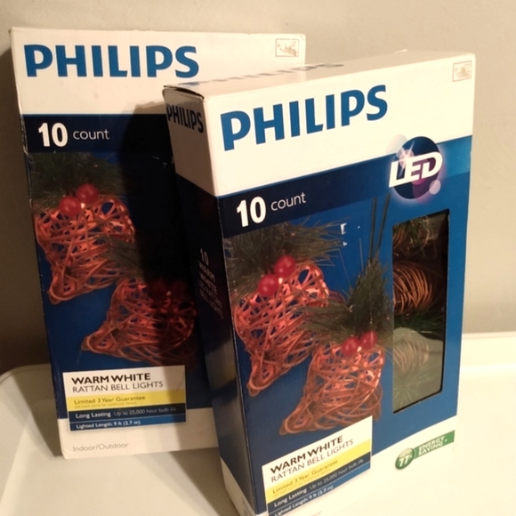 Phillips rattan bell warm string lights 2 NIB - Picture 2 of 8